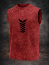Acid washed Sleeveless printed tshirt