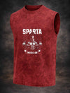 Acid washed Sleeveless printed tshirt