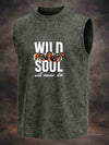 Acid washed Sleeveless printed tshirt